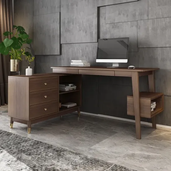 Picture of Jenivy Desk Natural wood with storage