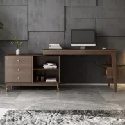 Picture of Jenivy Desk Natural wood with storage