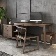 Picture of Jenivy Desk Natural wood with storage