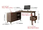Picture of Jenivy Desk Natural wood with storage