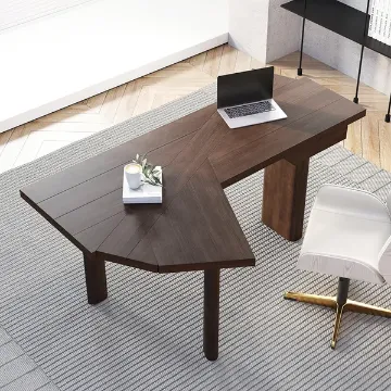 Show details for Corvin – L-Shaped Natural Wood Desk with Drawer Picture of Corvin – L-Shaped Natural Wood Desk with Drawer