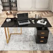 Picture of Jivar Modern Black Desk with Drawers
