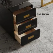 Picture of Jivar Modern Black Desk with Drawers