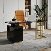 Picture of Jivar Modern Black Desk with Drawers