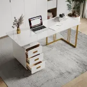 Picture of Jivar Modern Black Desk with Drawers