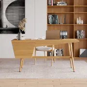 صورة مكتب سيريني خشب طبيعي