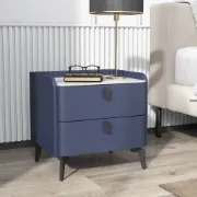 صورة تيريي – طاولة جانبية من الخشب الطبيعي بسطح بديل الرخام