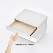 Vens Nightstand – Single Drawer with LED Light and Natural Wood Frame