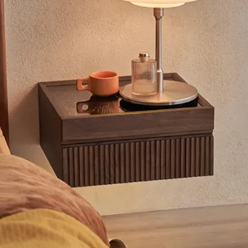 Show details for Granell Modern Nightstand Natural wood Picture of Granell Modern Nightstand Natural wood