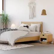 Picture of Demnal Nightstand Rattan with Natural wood