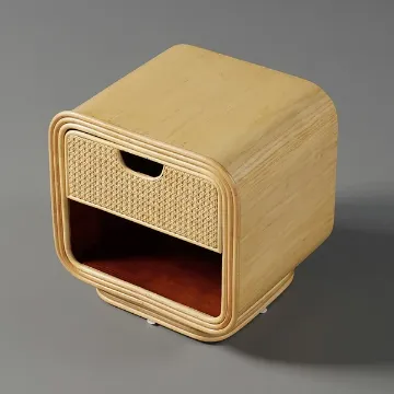 Show details for Demnal Nightstand Rattan with Natural wood Picture of Demnal Nightstand Rattan with Natural wood