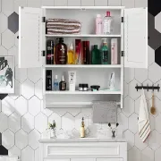 صورة خزانة حمام خشب طبيعي - جيفارا