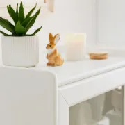 Picture of White Daquarius Freestanding Tower Accent Cabinet with Drawer