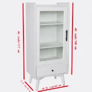 Picture of White Daquarius Freestanding Tower Accent Cabinet with Drawer