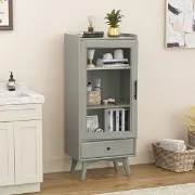 Picture of White Daquarius Freestanding Tower Accent Cabinet with Drawer