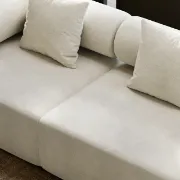Picture of Modular White Velvet L-Shape Sectional Sofa