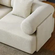 Picture of Modular White Velvet L-Shape Sectional Sofa