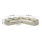 Picture of Modular White Velvet L-Shape Sectional Sofa
