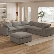 Picture of Delansy L-Shaped Sectional Natural wood