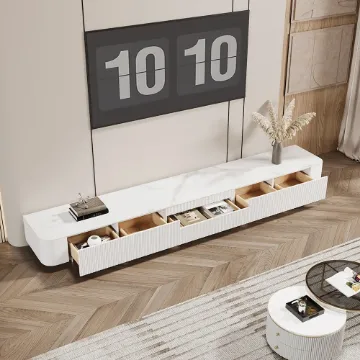 Show details for Marlo – Natural Wood TV Unit with Gold Base & Storage Drawers Picture of Marlo – Natural Wood TV Unit with Gold Base & Storage Drawers
