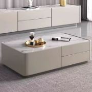 Picture of Modern Marble-Top Storage Coffee Table