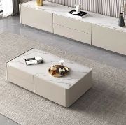 Picture of Modern Marble-Top Storage Coffee Table
