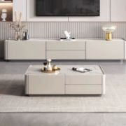 Picture of Modern Marble-Top Storage Coffee Table