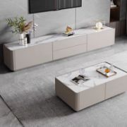 Picture of Modern Marble-Top Storage Coffee Table