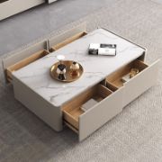 Picture of Modern Marble-Top Storage Coffee Table