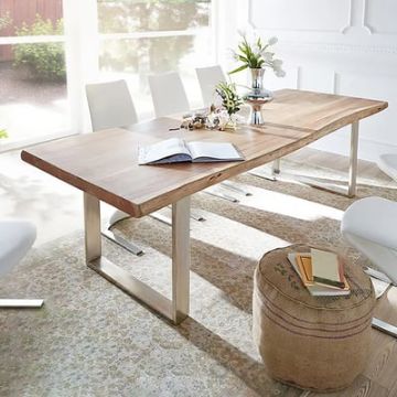 Show details for Igloo Dining table - Natural wood with Metal Picture of Igloo Dining table - Natural wood with Metal
