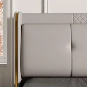 Picture of Serenzo Modern Upholstered Bed - Natural wood