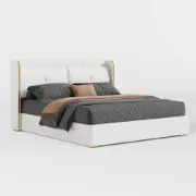 Picture of Serenzo Modern Upholstered Bed - Natural wood
