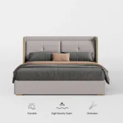 Picture of Serenzo Modern Upholstered Bed - Natural wood