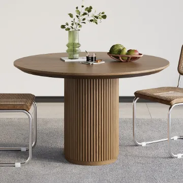Show details for Gevora Round Dining Table - Natural Wood Picture of Gevora Round Dining Table - Natural Wood