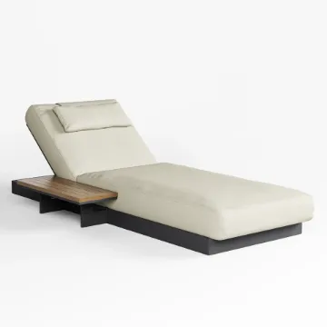 تفاصيل كرسي استرخاء خشبي خارجي "لوريجين" مع ترابيزه جانبيه صورة كرسي استرخاء خشبي خارجي "لوريجين" مع ترابيزه جانبيه