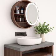 Picture of Aviana movable Round mirror with storage