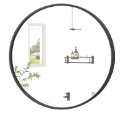 Picture of streamlined round medicine cabinet Majiro