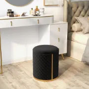 Ferla chair - an elegant design with a natural wood frame and a golden metal base.