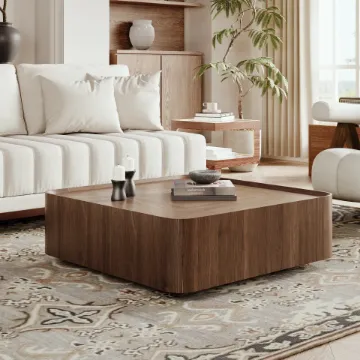 Show details for Lunado Square Coffee Table – Elegant Brown Natural Wood Picture of Lunado Square Coffee Table – Elegant Brown Natural Wood