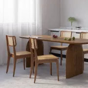 Picture of Lyna Handwoven Cane & Wood Chair – Classic Natural Elegance