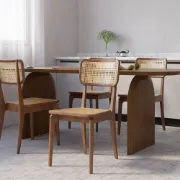 Picture of Lyna Handwoven Cane & Wood Chair – Classic Natural Elegance