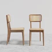 Picture of Lyna Handwoven Cane & Wood Chair – Classic Natural Elegance