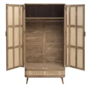 Picture of Arden – Curved Edge Rattan Wood Nightstand
