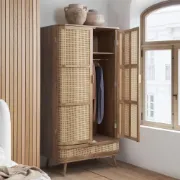Picture of Arden – Curved Edge Rattan Wood Nightstand