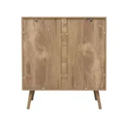 Alina – Curved Edge Rattan Wood 5-Drawer Chest