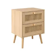 Picture of Soma – Rattan Wooden Nightstand with 2 Drawers