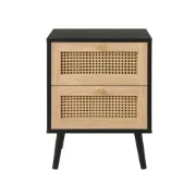 Picture of Soma – Rattan Wooden Nightstand with 2 Drawers