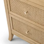 Rhea Natural woos & Rattan - Nightstand with 2 Drawers