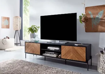 Show details for Tressa – Black Natural Wood TV unit Picture of Tressa – Black Natural Wood TV unit