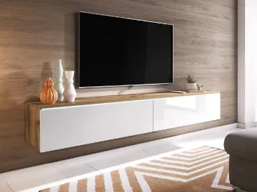 Show details for Elva – Floating Gloss White natural wood TV Unit Picture of Elva – Floating Gloss White natural wood TV Unit